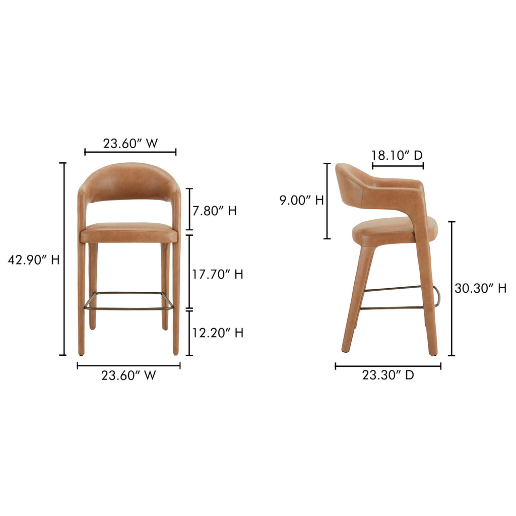 Martens Bar Stool Brown Leather