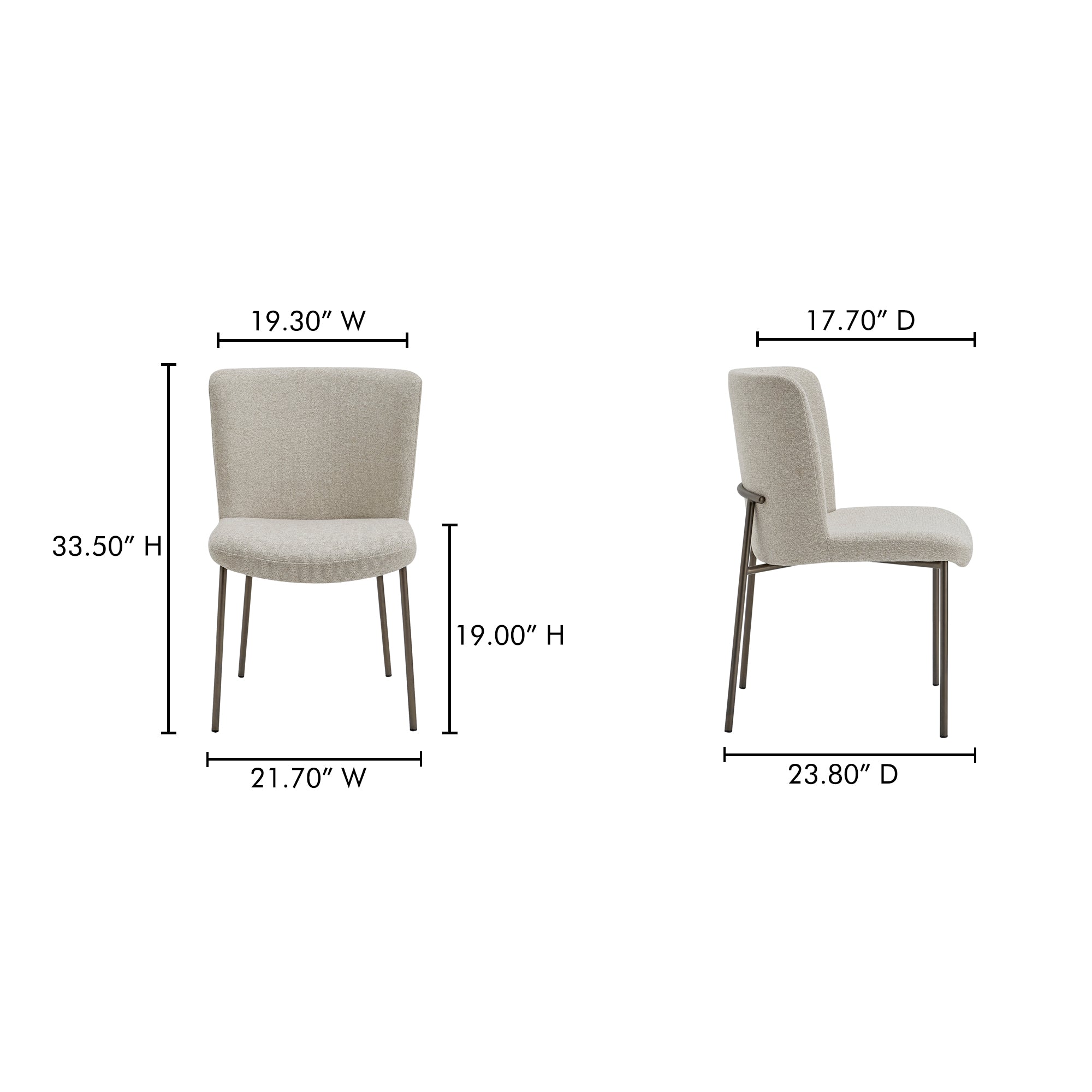 Early Dining Chair Beige-Set Of Two