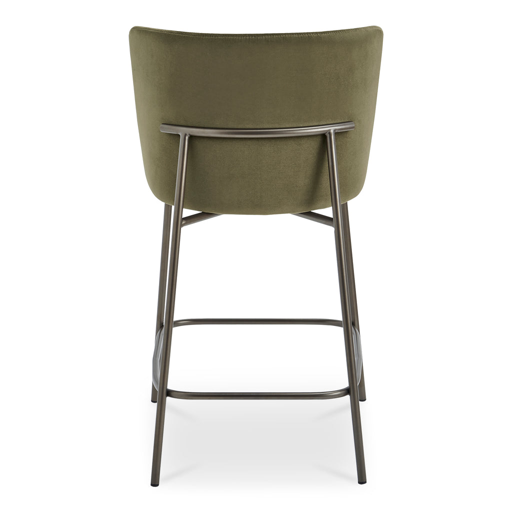 Early Counter Stool Faux Green Mohair