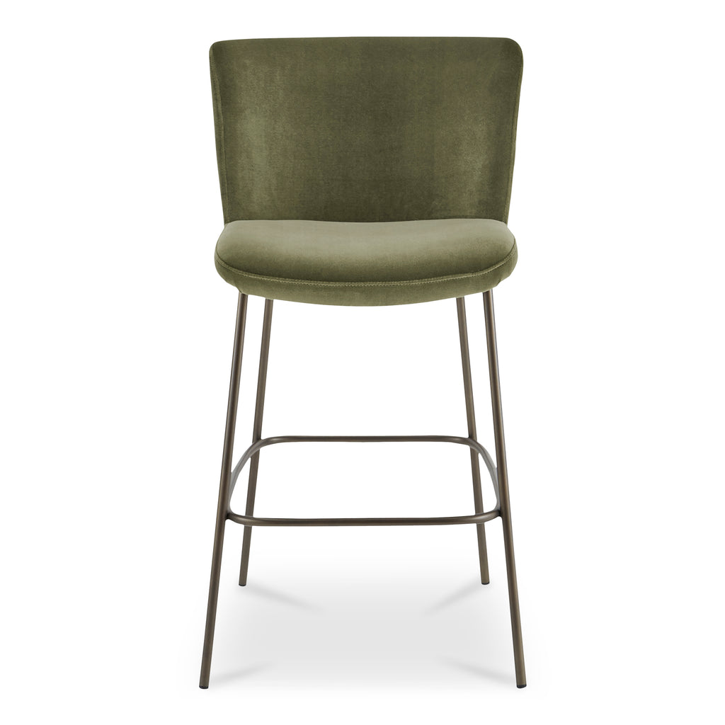 Early Bar Stool Faux Green Mohair
