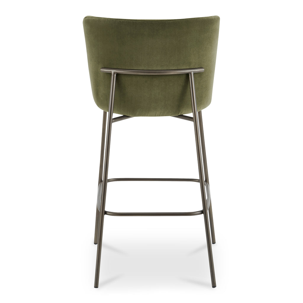Early Bar Stool Faux Green Mohair