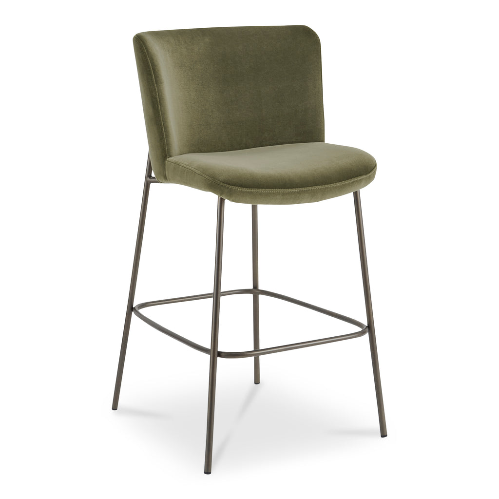 Early Bar Stool Faux Green Mohair