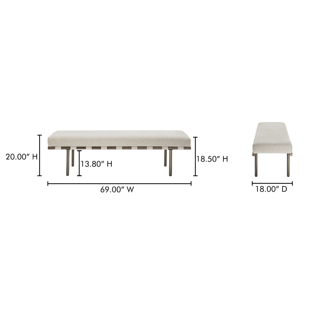 Carson Dining Bench Beige