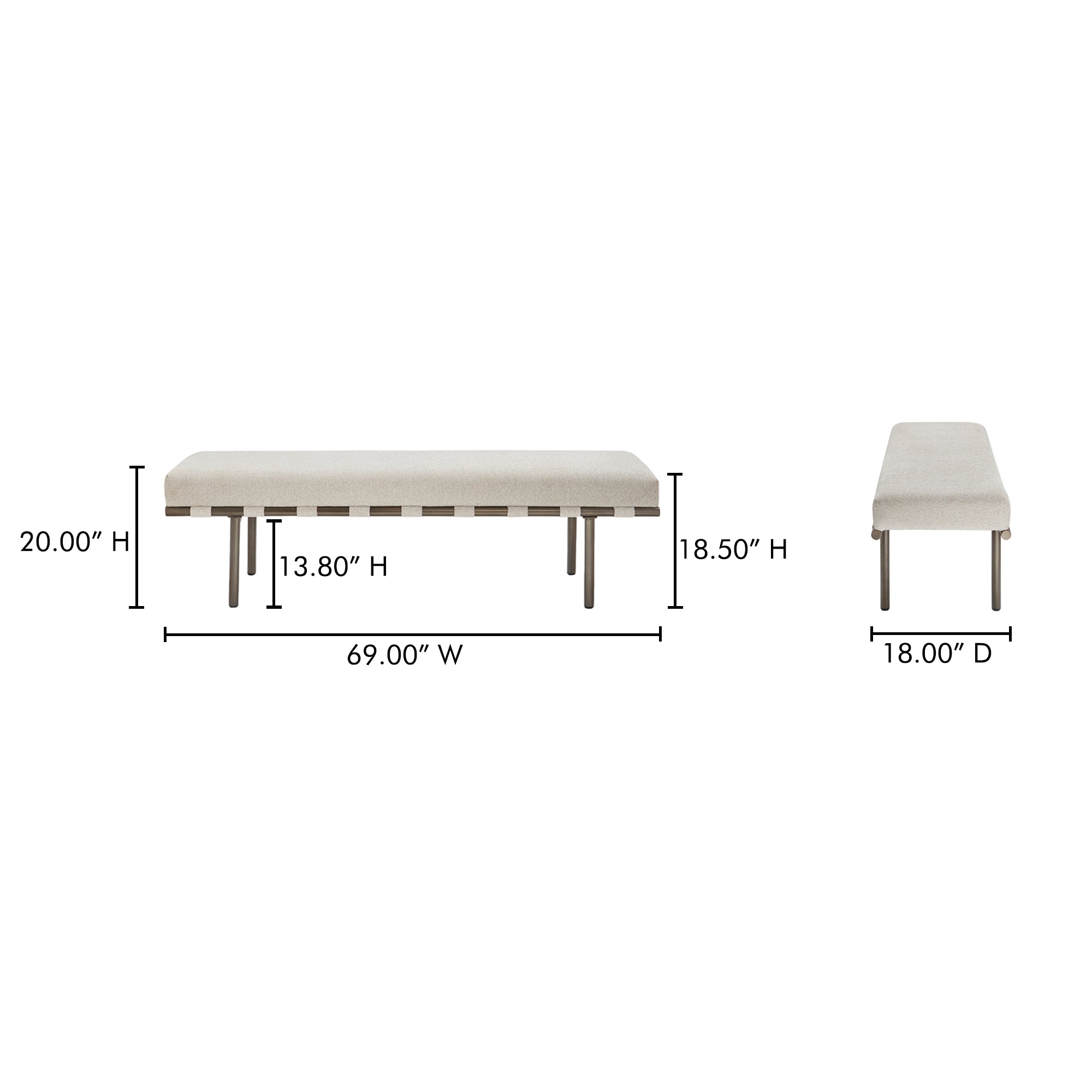 Carson Dining Bench Beige