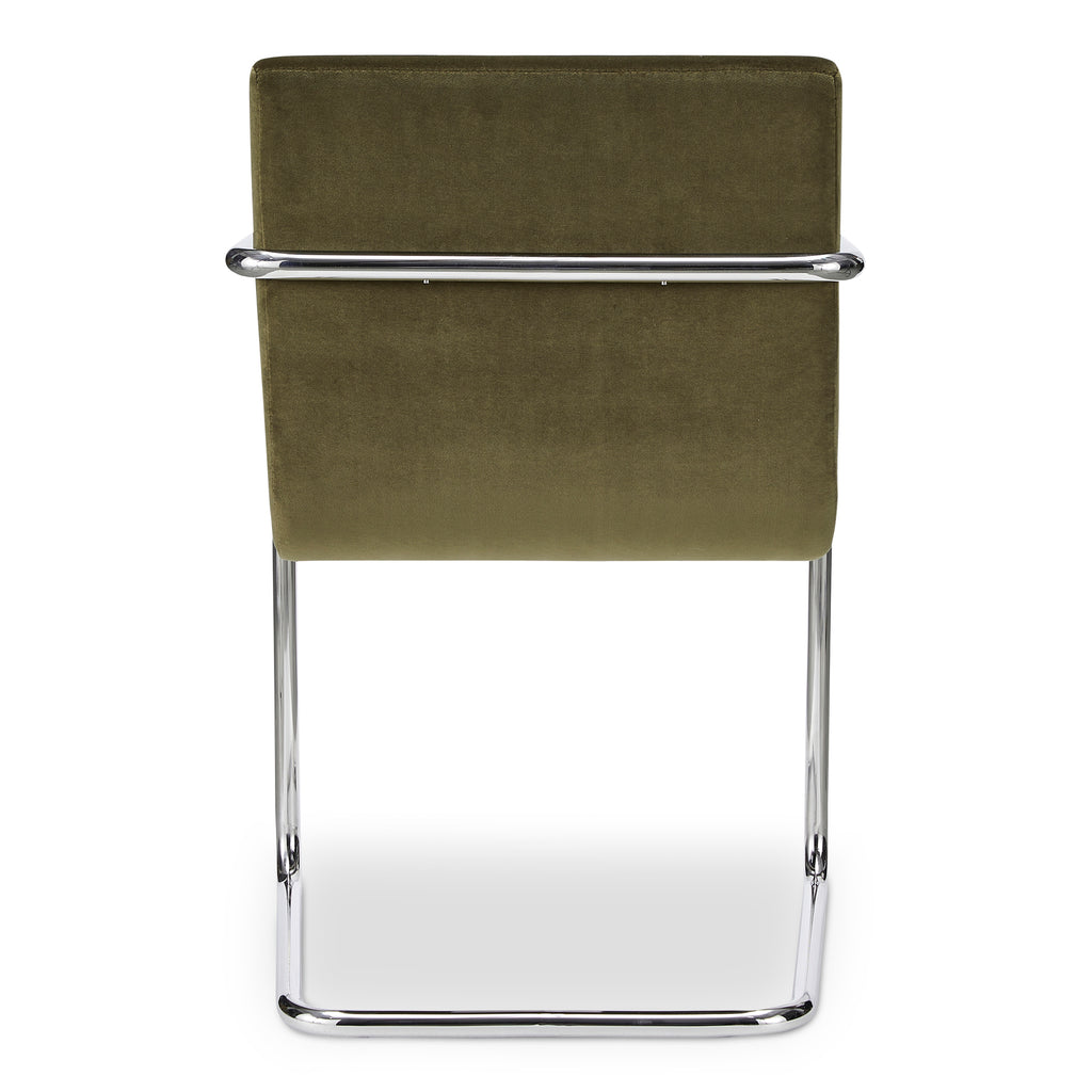 Pedro Dining Chair Green Mohair Set of Two