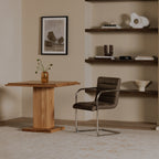 Pedro Dining Chair Dark Brown Leather Set of Two