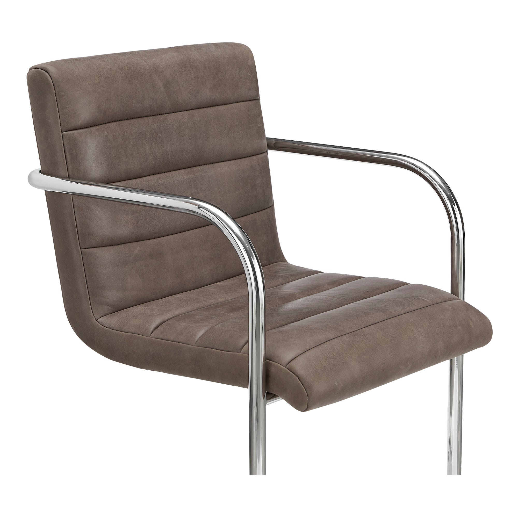 Pedro Dining Chair Dark Brown Leather Set of Two