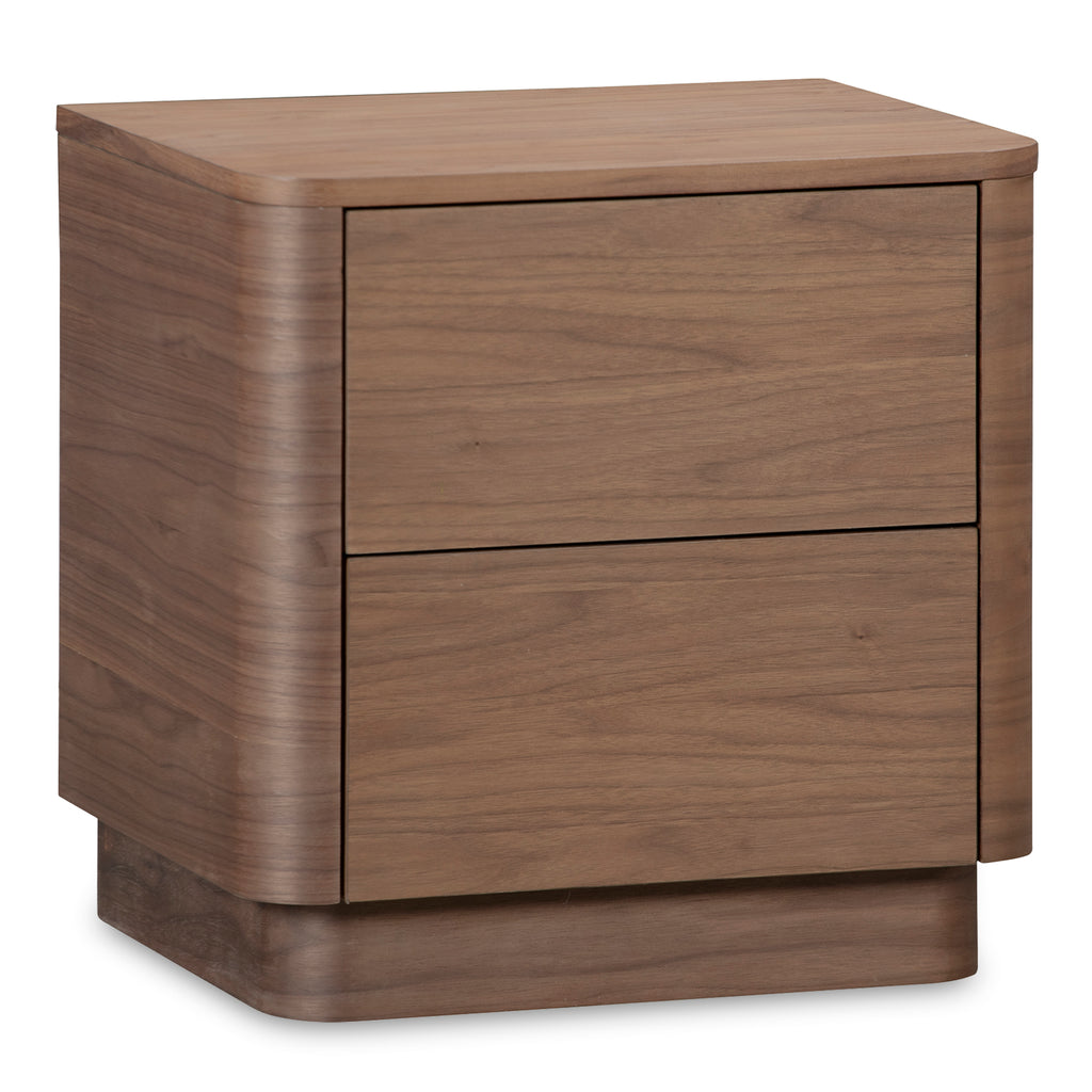 Round Off Tall Nightstand Walnut Brown