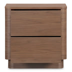 Round Off Tall Nightstand Walnut Brown
