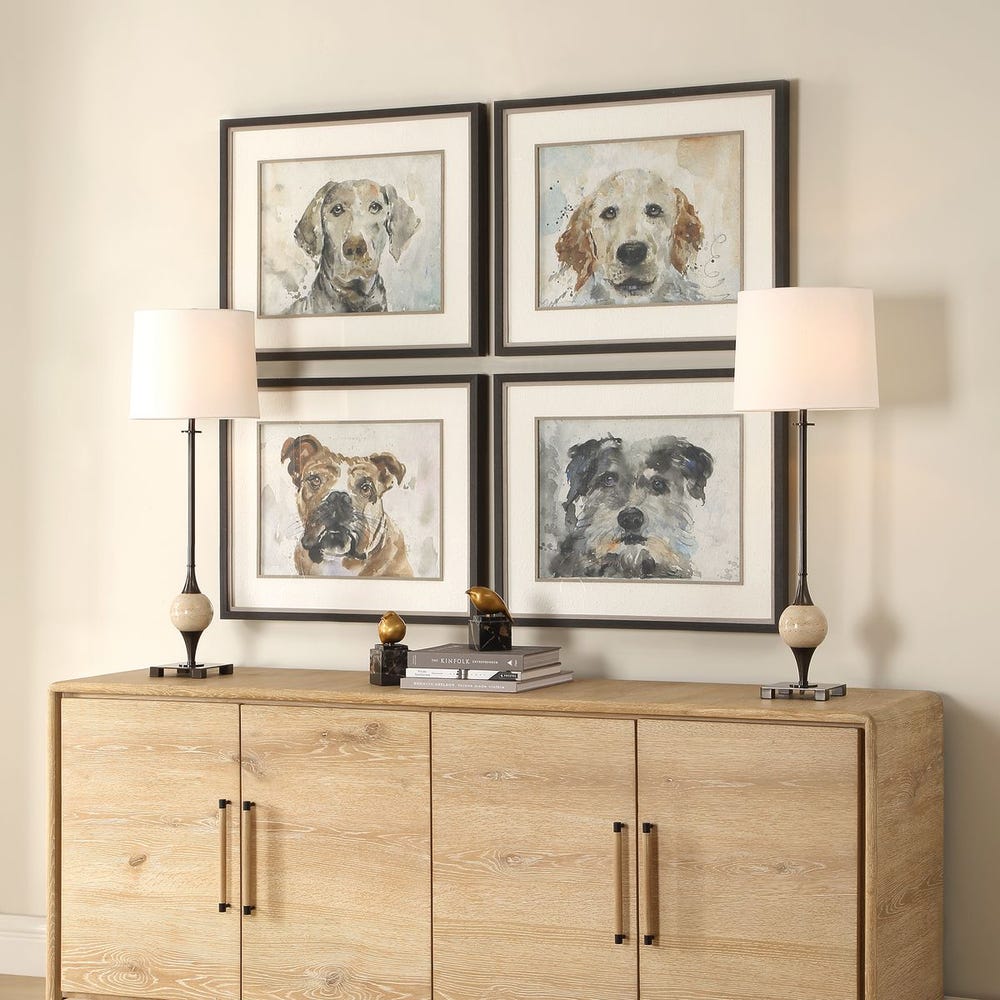 Dog Days Framed Prints Set/4
