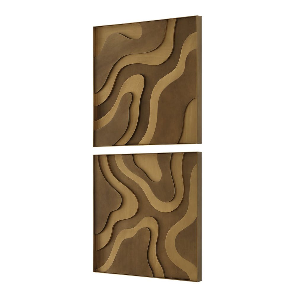 Golden Terrain Wood Wall Decor Set/2