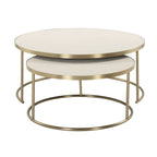 Aragon White Nesting Coffee Tables Set/2