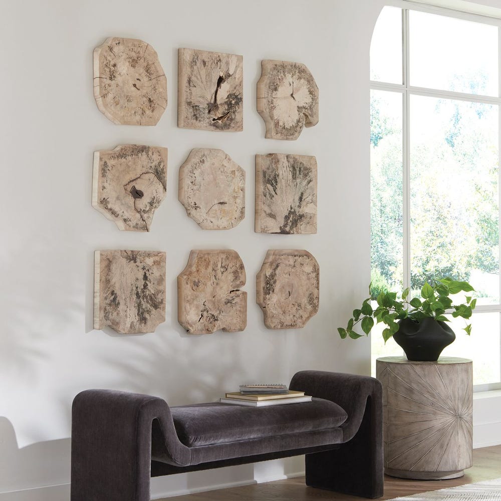 Bahati Wood Wall Decor in Bleached Set/9