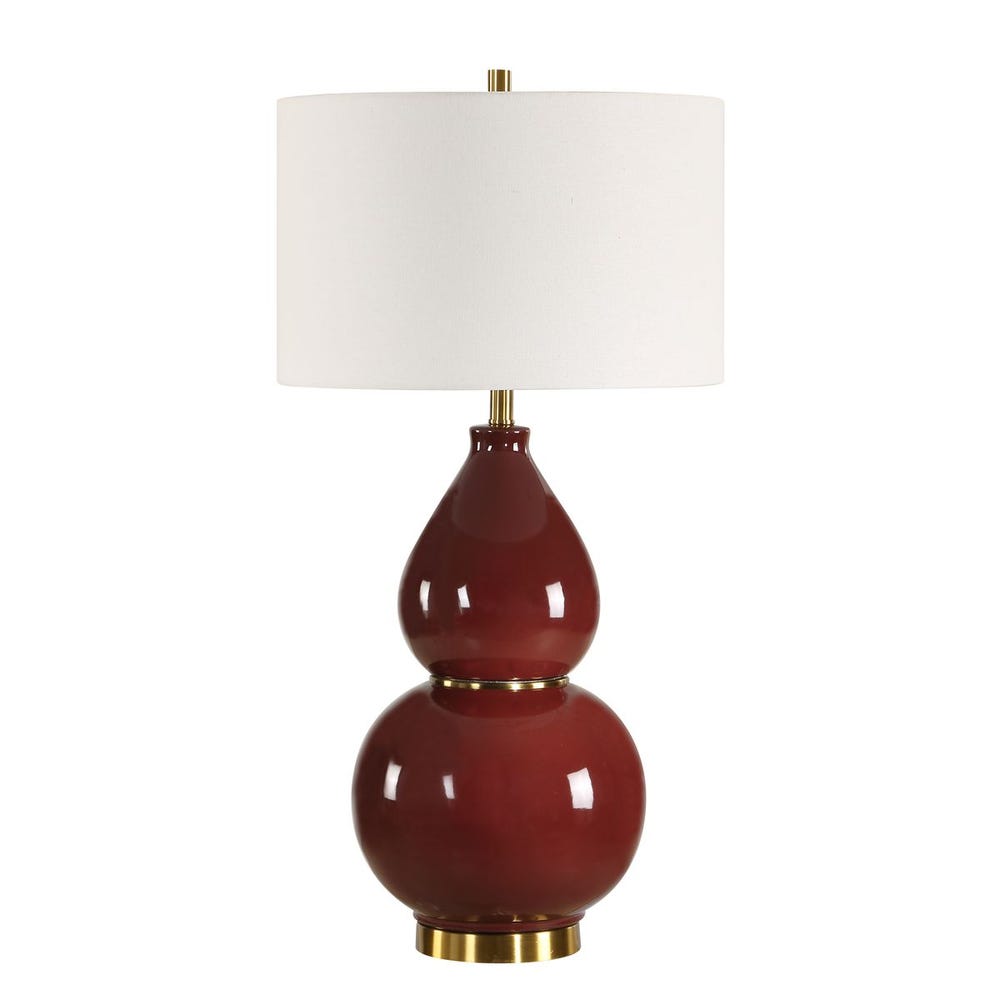 Gourd Burgundy Table Lamp