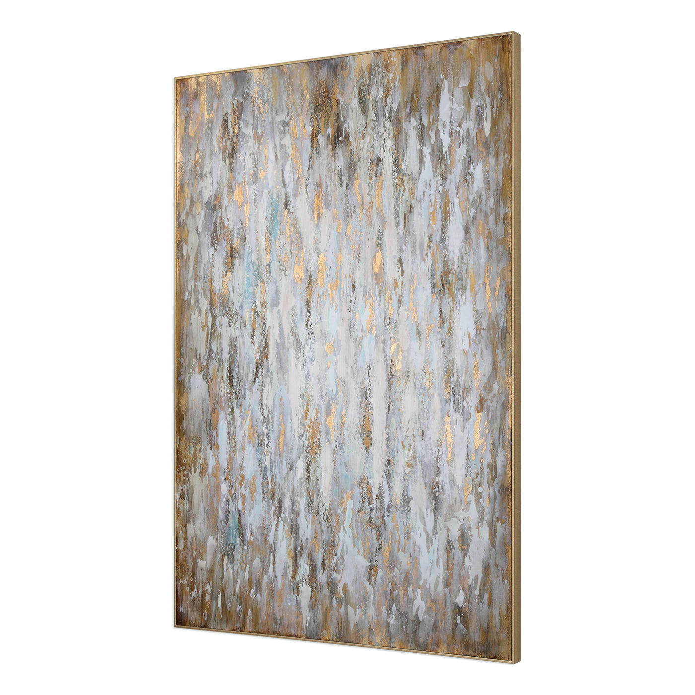 Sophisticated In Style, This Hand Painted Abstract On Canvas Completes Any Contemporary Or Modern Space. Shades Of White, ...