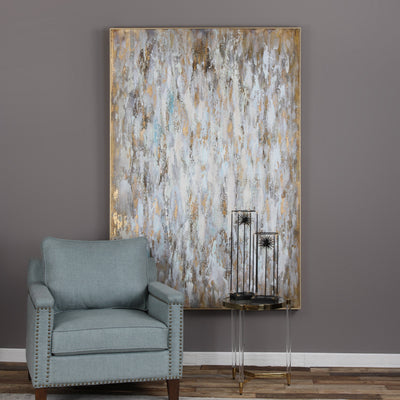 Sophisticated In Style, This Hand Painted Abstract On Canvas Completes Any Contemporary Or Modern Space. Shades Of White, ...