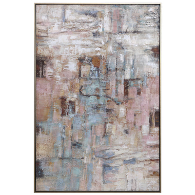 Hand Painted On Canvas, This Abstract Artwork Features Heavy Texture And An Array Of Pastel Color. Shades Of Lavender, Mau...