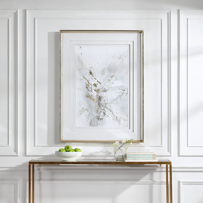 Create An Elegant Statement With This Feminine Abstract Print. The Neutral Artwork Features Shades Of Light Gray, White, A...