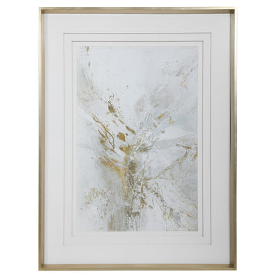 Create An Elegant Statement With This Feminine Abstract Print. The Neutral Artwork Features Shades Of Light Gray, White, A...