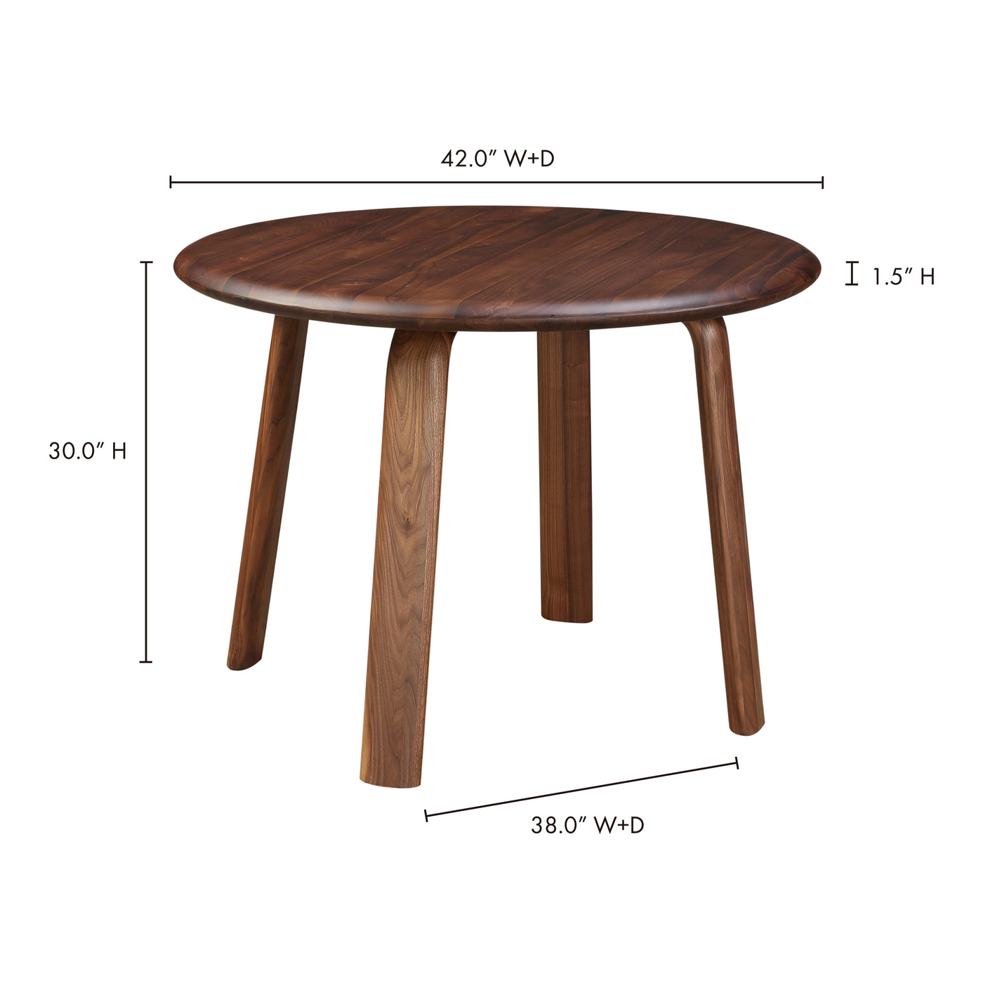 The sky is always blue with the Malibu Round Dining Table. Made from smooth walnut wood with a matt lacquer finish, this d...