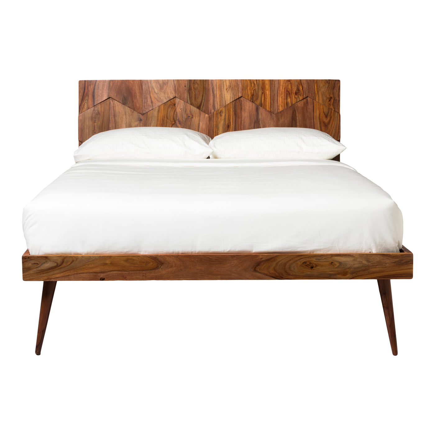 The O2 bed is retro-inspired with a modern twist. Constructed with solid sheesham wood, this piece makes it resistant to m...