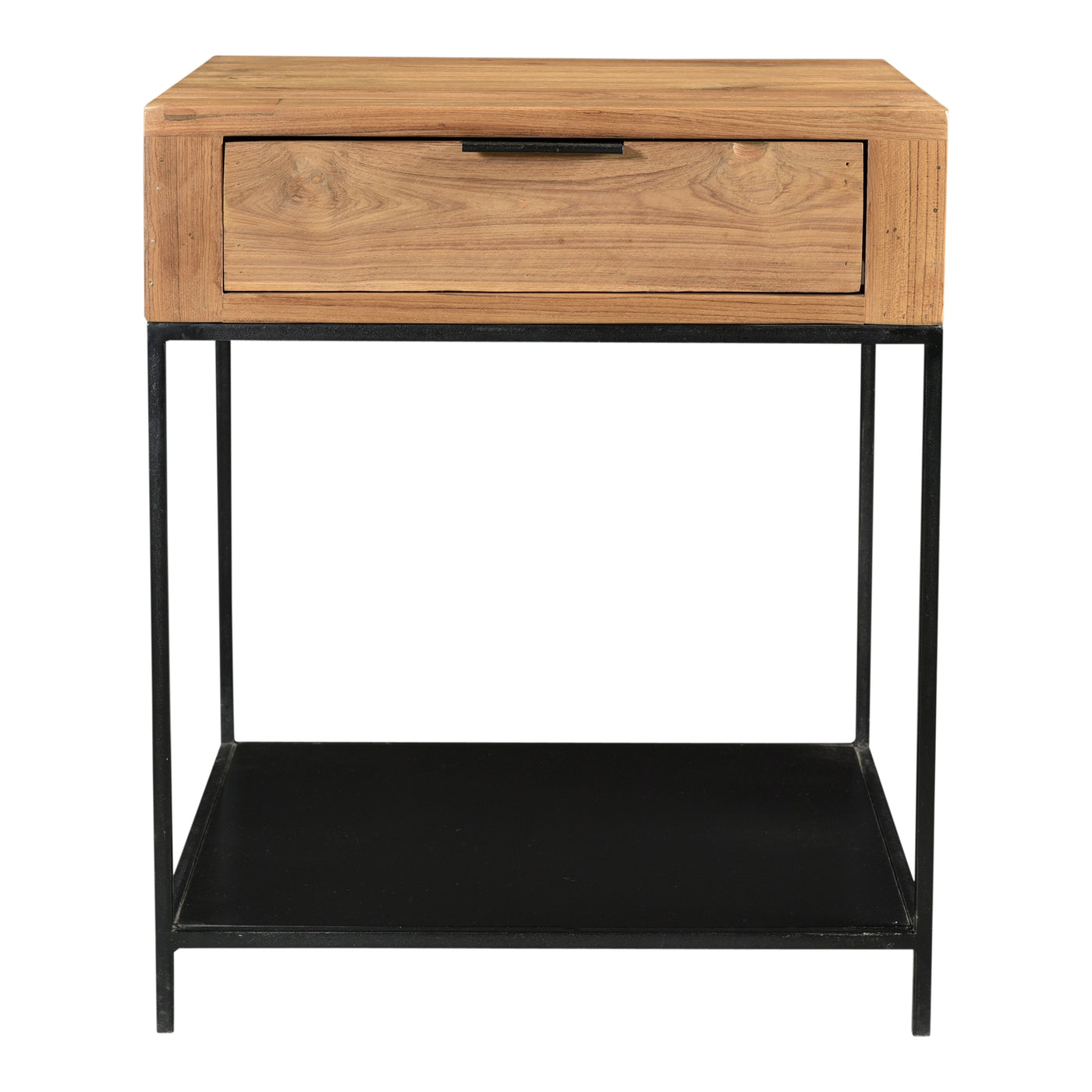 Made from solid teak wood, the Joliet Side Table brings a contemporary edge to your space. A single spacious drawer for a ...