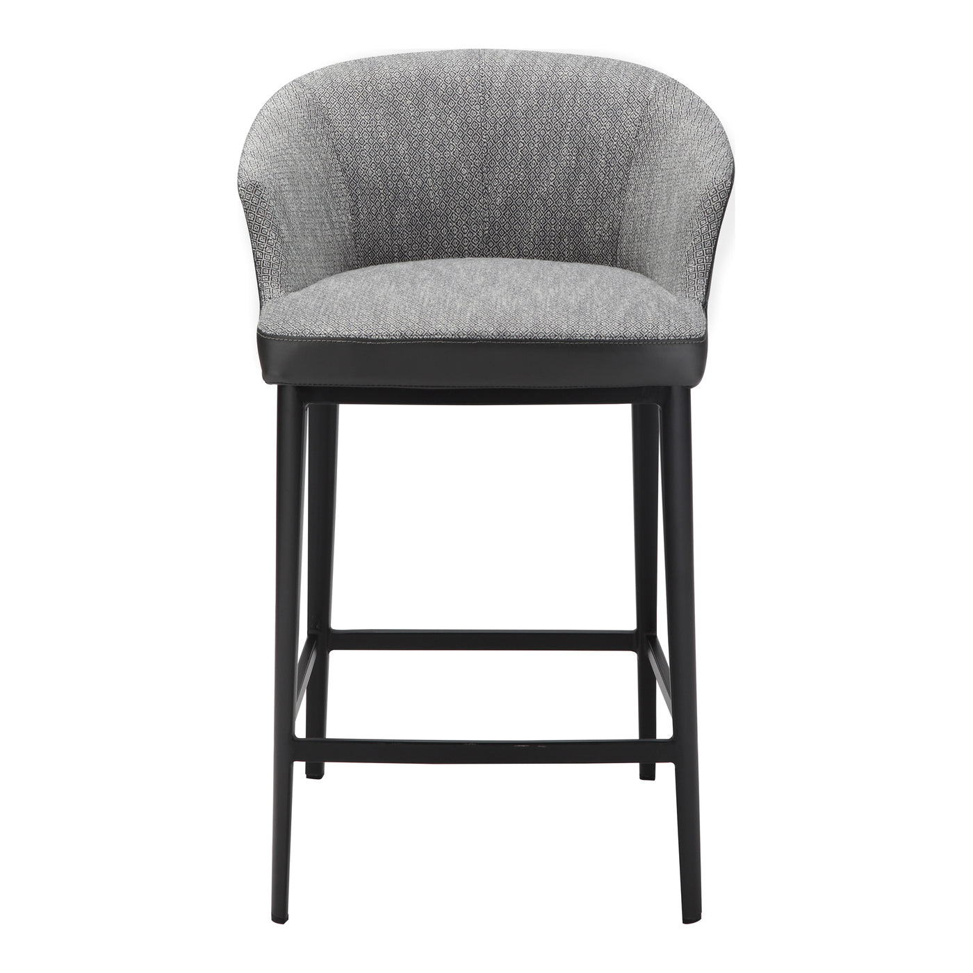 The Beckett counter stool features a durable upholstered seat mix with a sleek, solid steel base giving the chair a slim a...