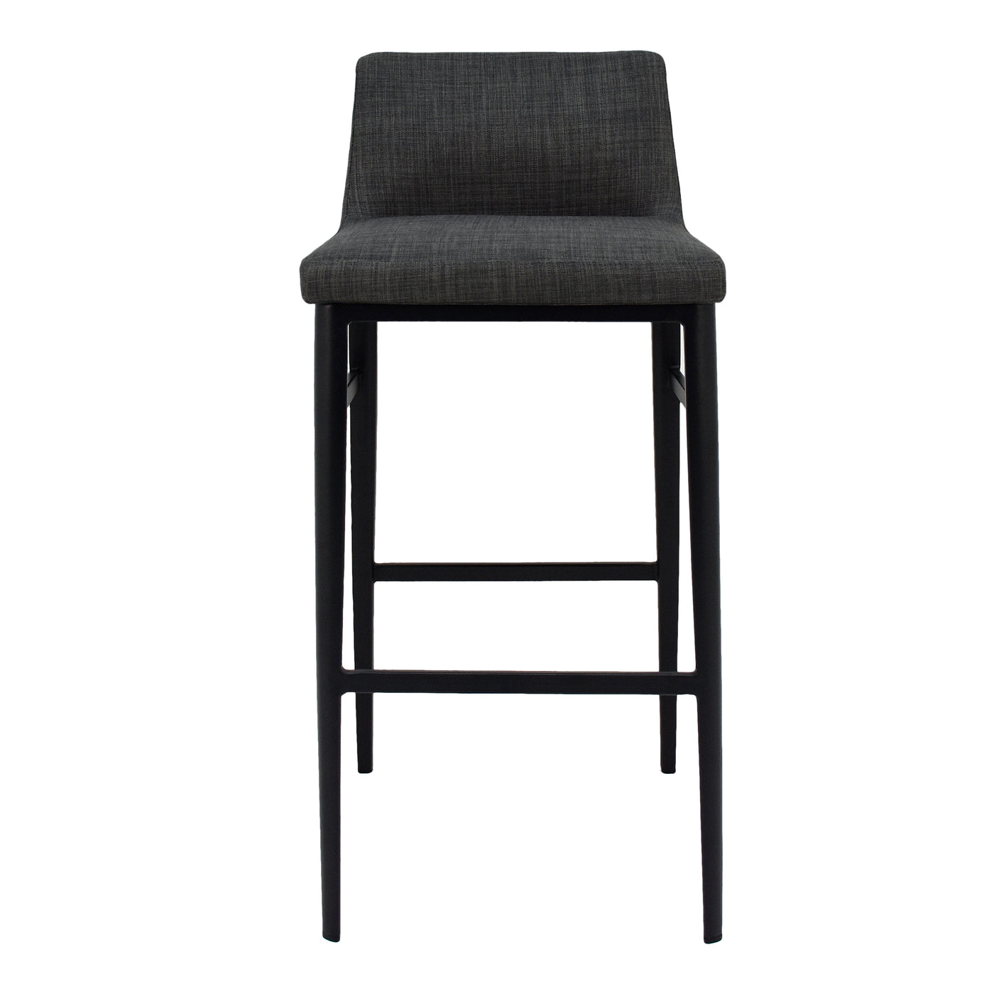 The low-backed profile of the Baron Barstool gives a stylish and compact aesthetic. The charcoal-grey mix upholstery adds ...
