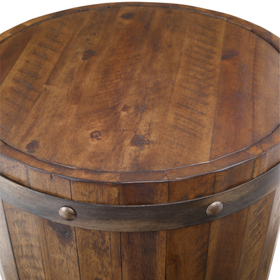 Capturing The Essence Of An Authentic Wine Barrel, This Solid Distressed Acacia Wood Piece Is Finished In A Weathered Waln...