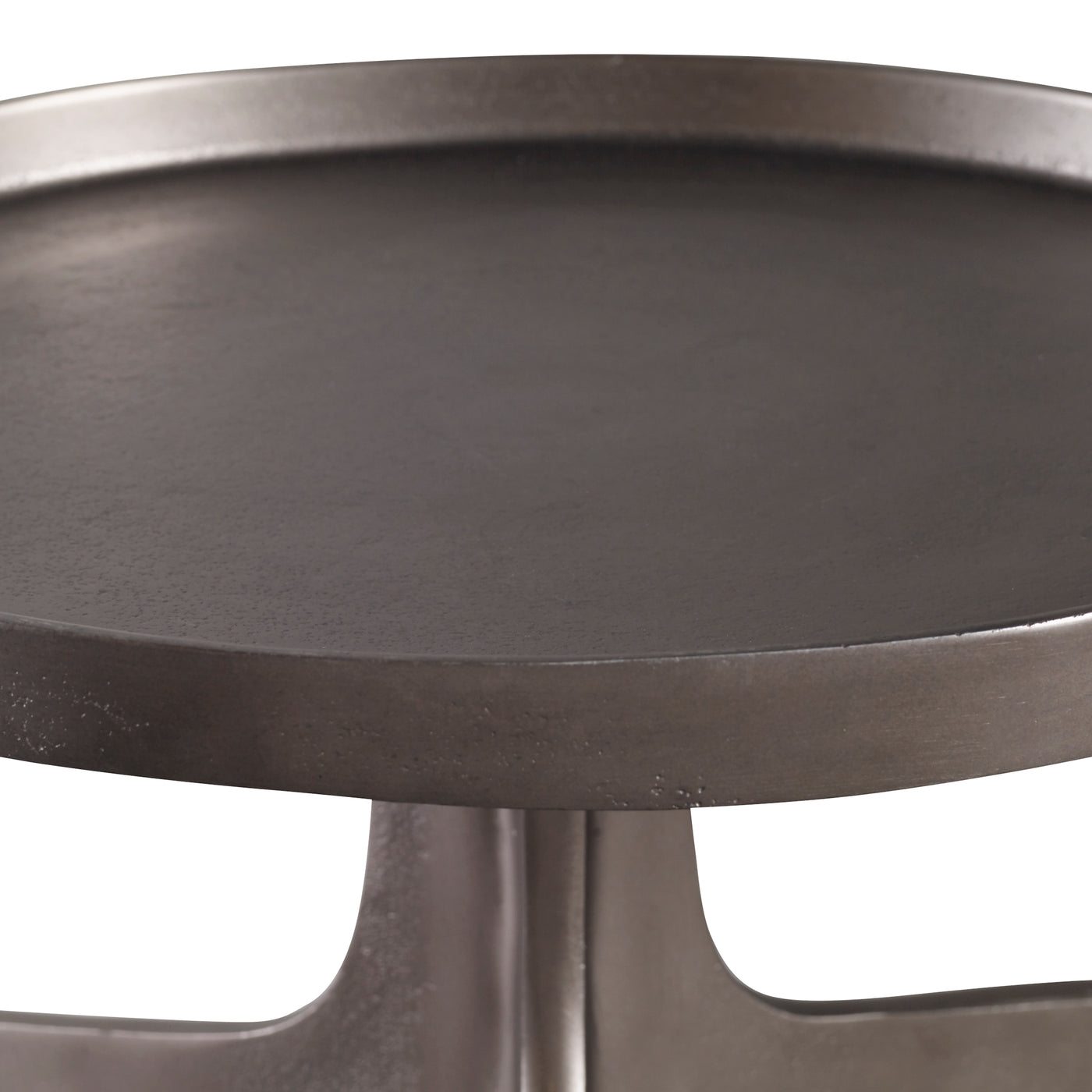 Providing An Organic Global Feel, This Cast Aluminum Accent Table Features A Shapely Curved Base And Round Top, Finished I...