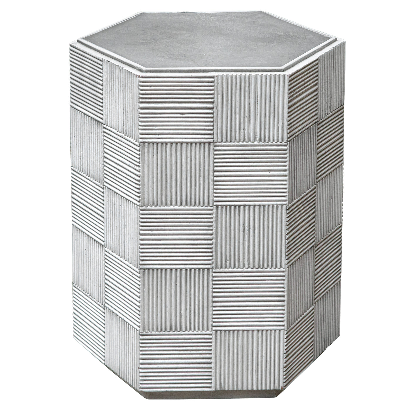 Solidly Constructed From Plantation-grown Mahogany Wood, This Hexagonal Accent Table Features A Reeded Tile Exterior Finis...