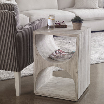 Influenced By Scandinavian Style, This Side Table Is Constructed From Solid Fir Wood With Simple Carved Cut Outs And Is Fi...