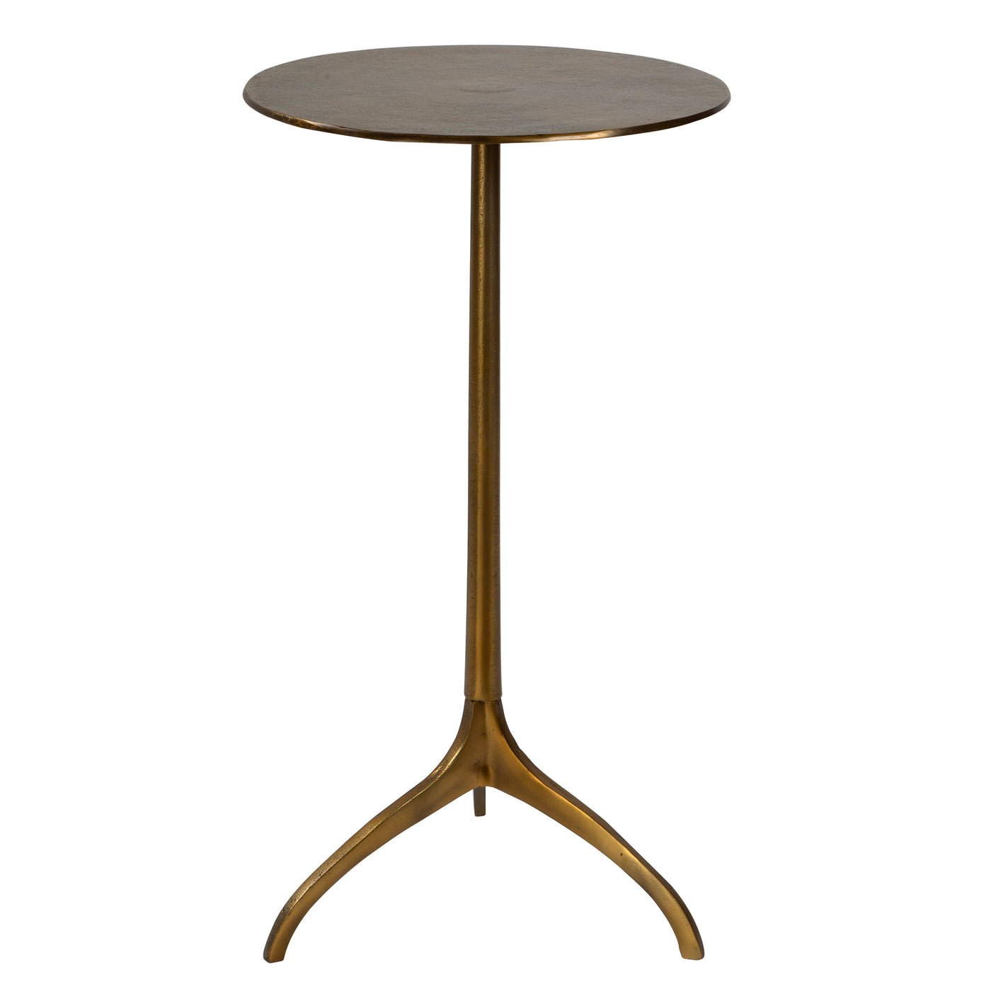 Showcasing Industrial Styling, This Hand Crafted Accent Table Features An Solid Cast Aluminum Construction With A Tripod B...