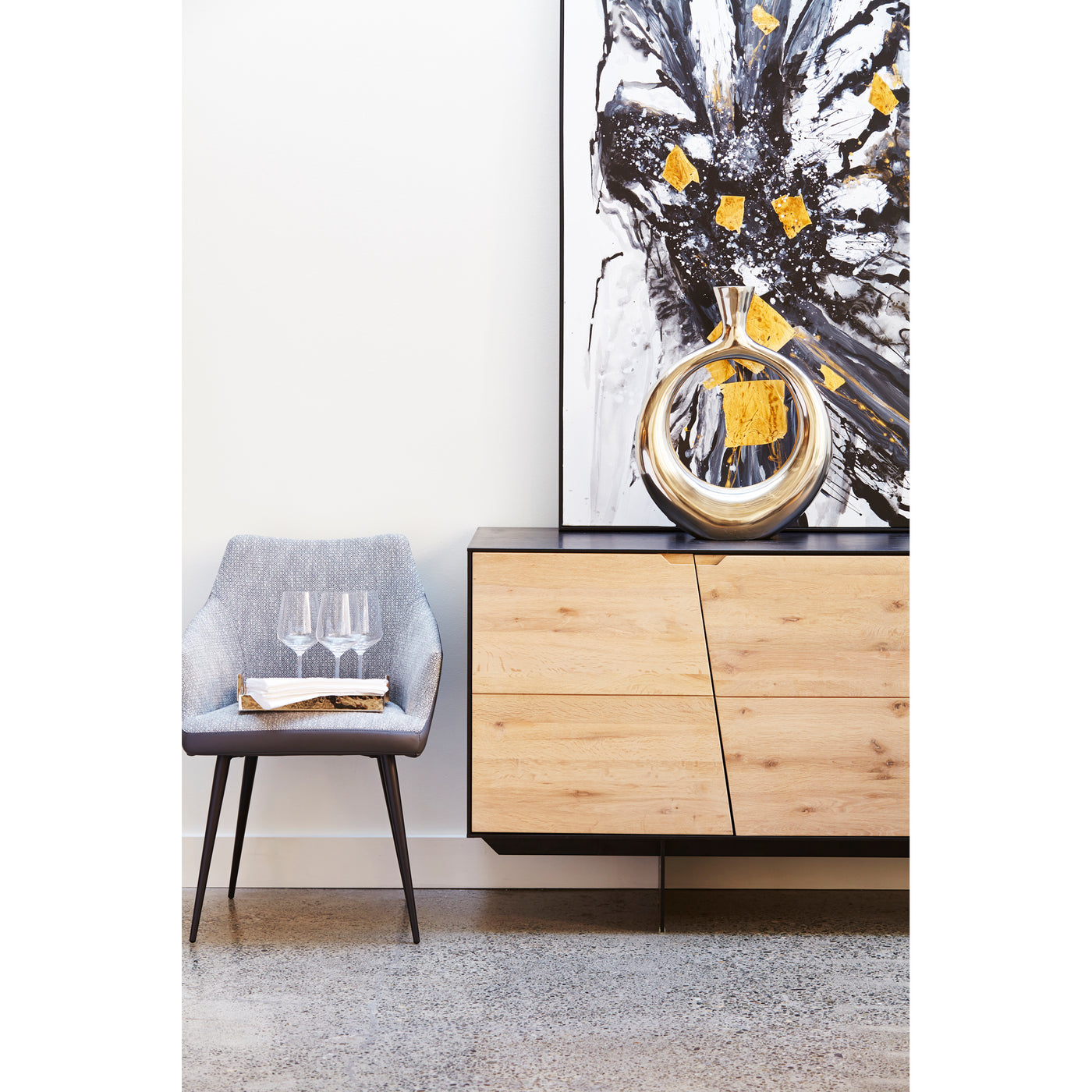 Always trust your instinct. Made from beautiful oak with a white waxed finish, this sideboard boasts a high-end designer l...