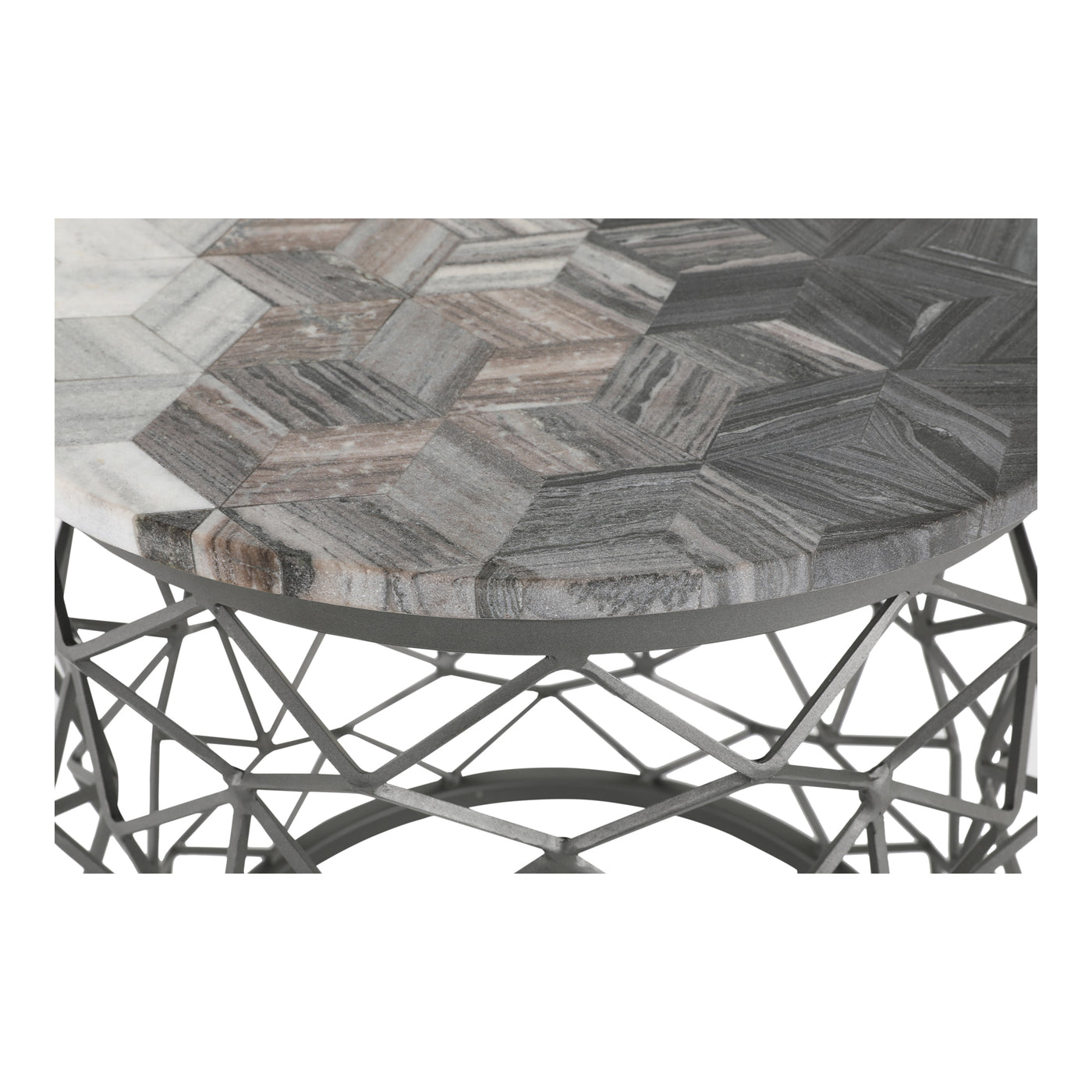 The Mythos doesn't disappoint with it's incredibly designed side table. The 100% polished marble is laid out to create an ...