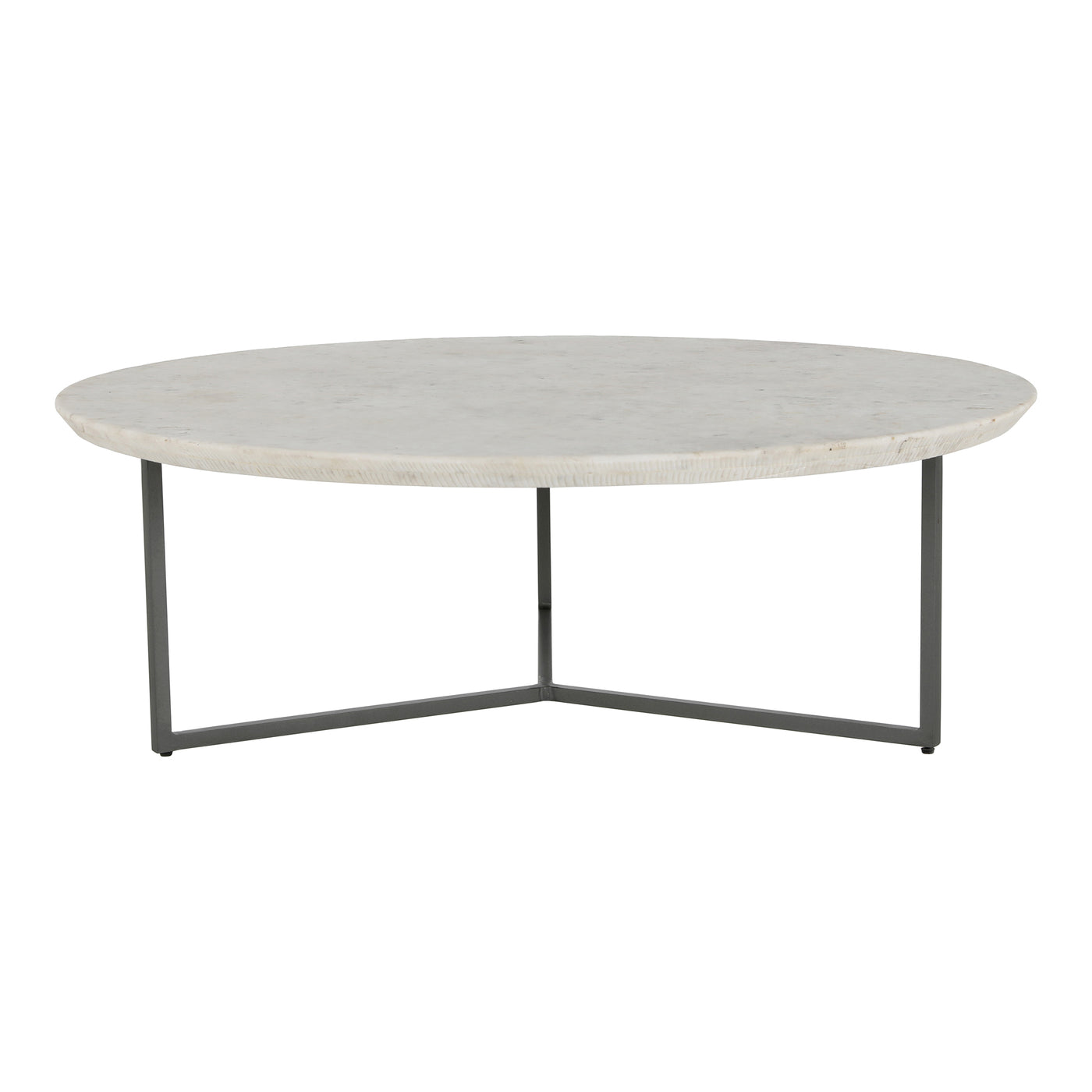 An elegant mid-century modern piece thats set in stone. Solid iron legs are topped with a generous white slab of marble f...