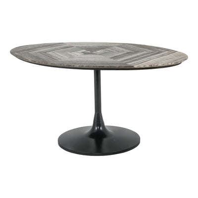 The elegant oval shape and hexagonal patterned marble top make the Nyles dining table stand out for all the right reasons....