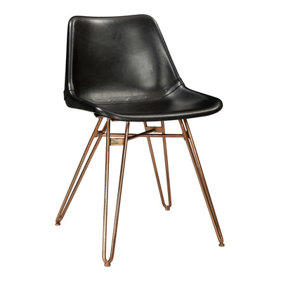Made with solid iron and goats leather, the Omni Dining Chair adds modern sophistication to your home. Solid iron hairpin ...