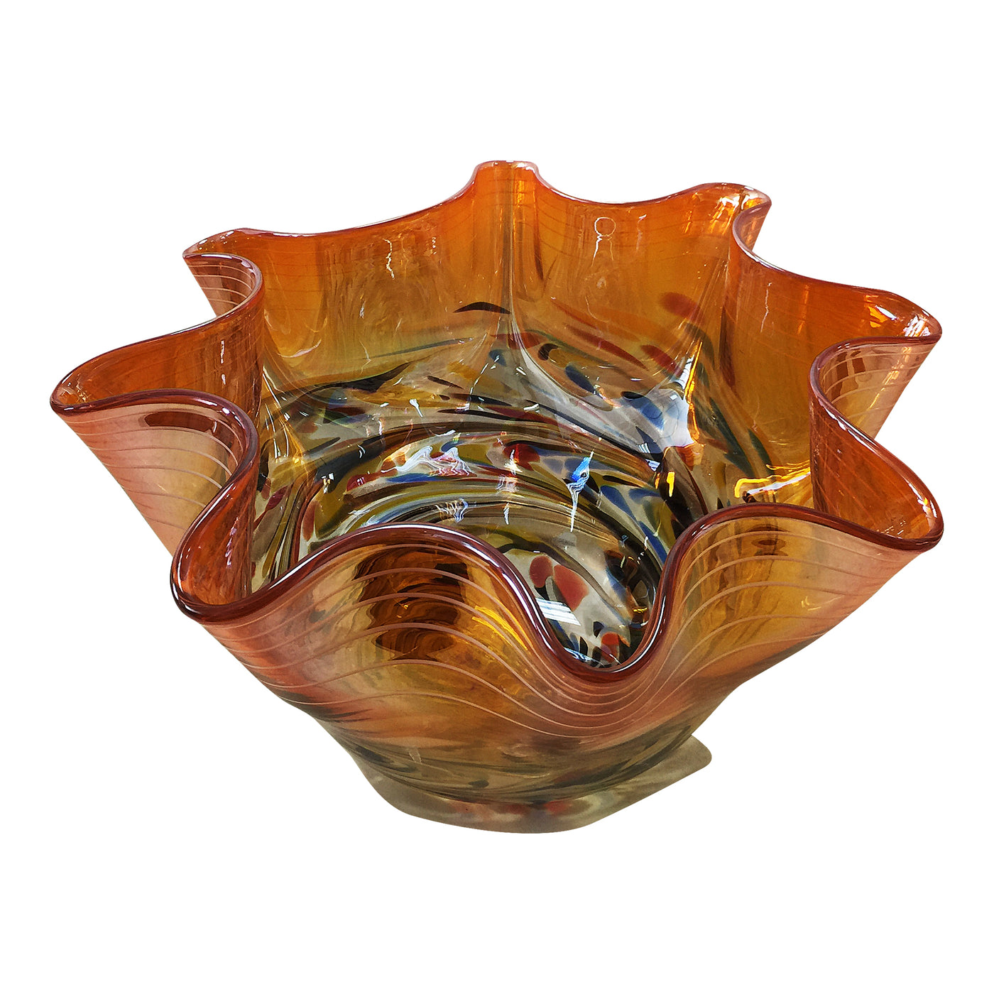 Add a retro touch with this vibrant, orange bowl. The stylish freeform design will look great as part of a display, or sim...