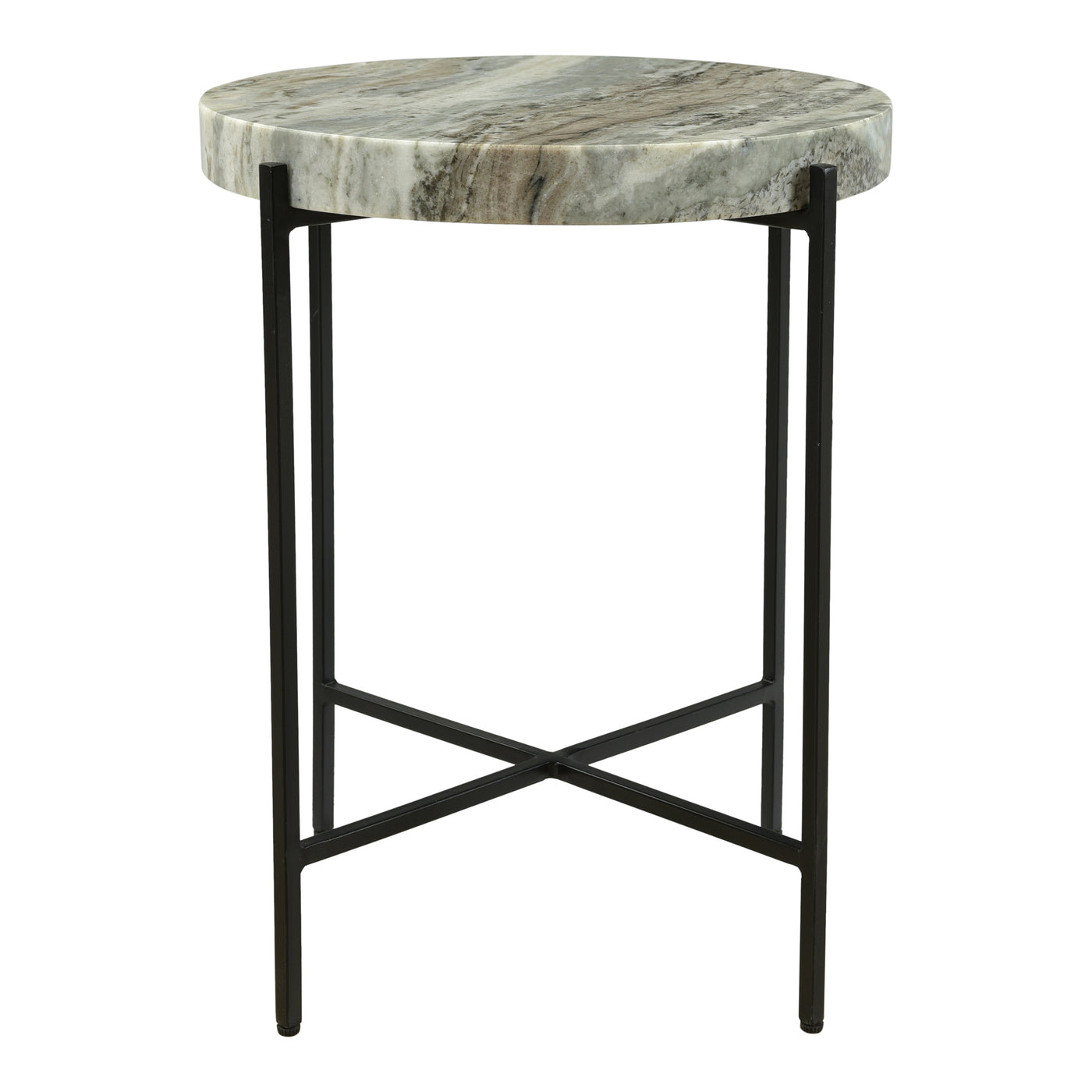 A generous slab of polished marble sits atop a solid iron frame to create the Cirque accent table. Everyone needs a stylis...