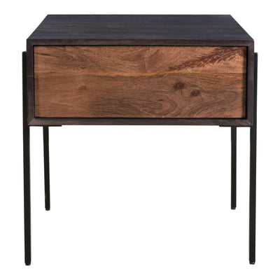 Bring the rich organic hues of solid mango wood into your living room with the Tobin Side Table. One spacious drawer provi...