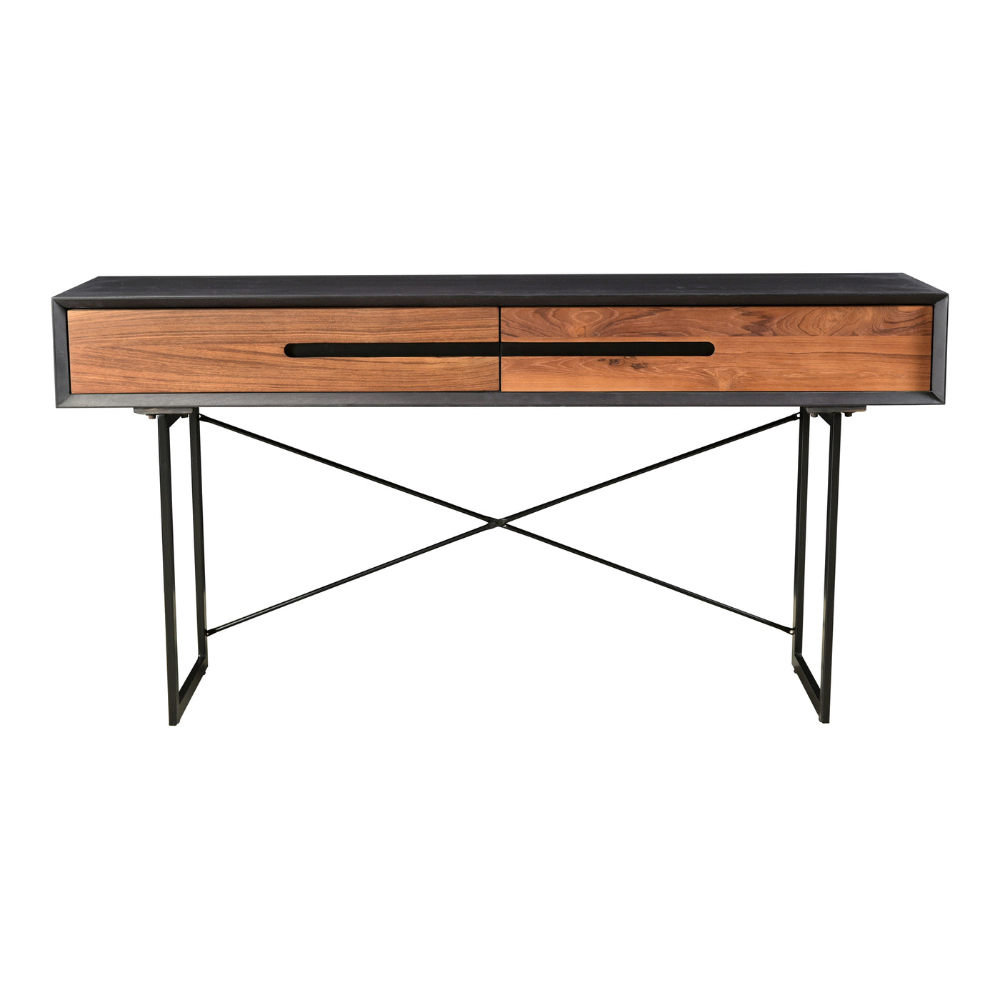 Solid reclaimed teak defines the unique simplicity of the Vienna Console Table. Each piece of wood exhibits its own knot a...