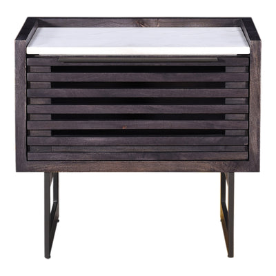 Embrace sophistication in your sleeping space with the Paloma nightstand. Its marble top mixed with a ribbed drawer and sl...