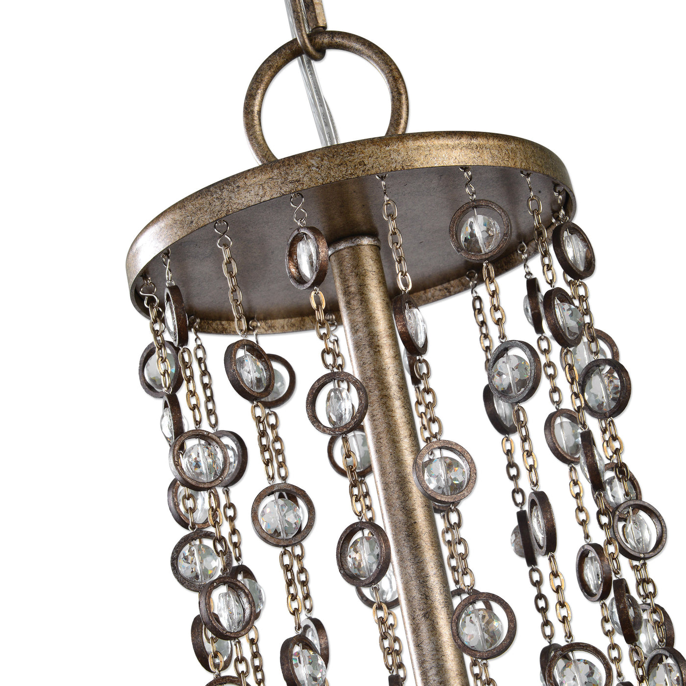 Refined 6 Lt. Tiered Chandelier In A Silver Swedish Iron Finish, Which Is A Silver Undercoat Then A Heavy Dark Bronze Anti...