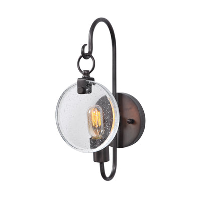 Transitional Style 1 Lt. Wall Sconce Pulls In Bits Of Nostalgia And Modernity.  In A Acid Oxidized Dark Bronze Finish Feat...