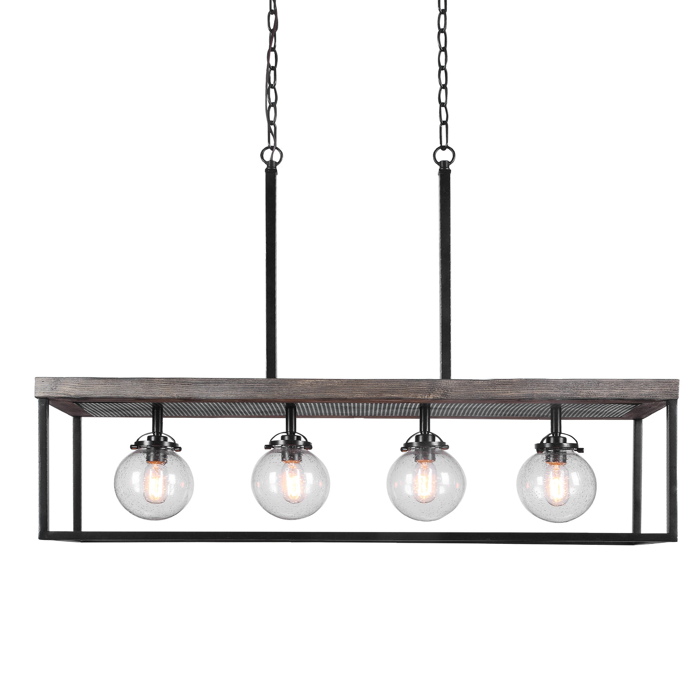 A Combination Of Both Refined Rustic And Industrial Elements Featuring A Textured Black Metal Finish With Distressed Wood ...
