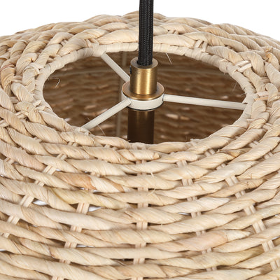 Woven Seagrass, A Natural Renewable And Sustainable Material, In A Dome Shape Around A Metal Frame With Slight Antique Bra...