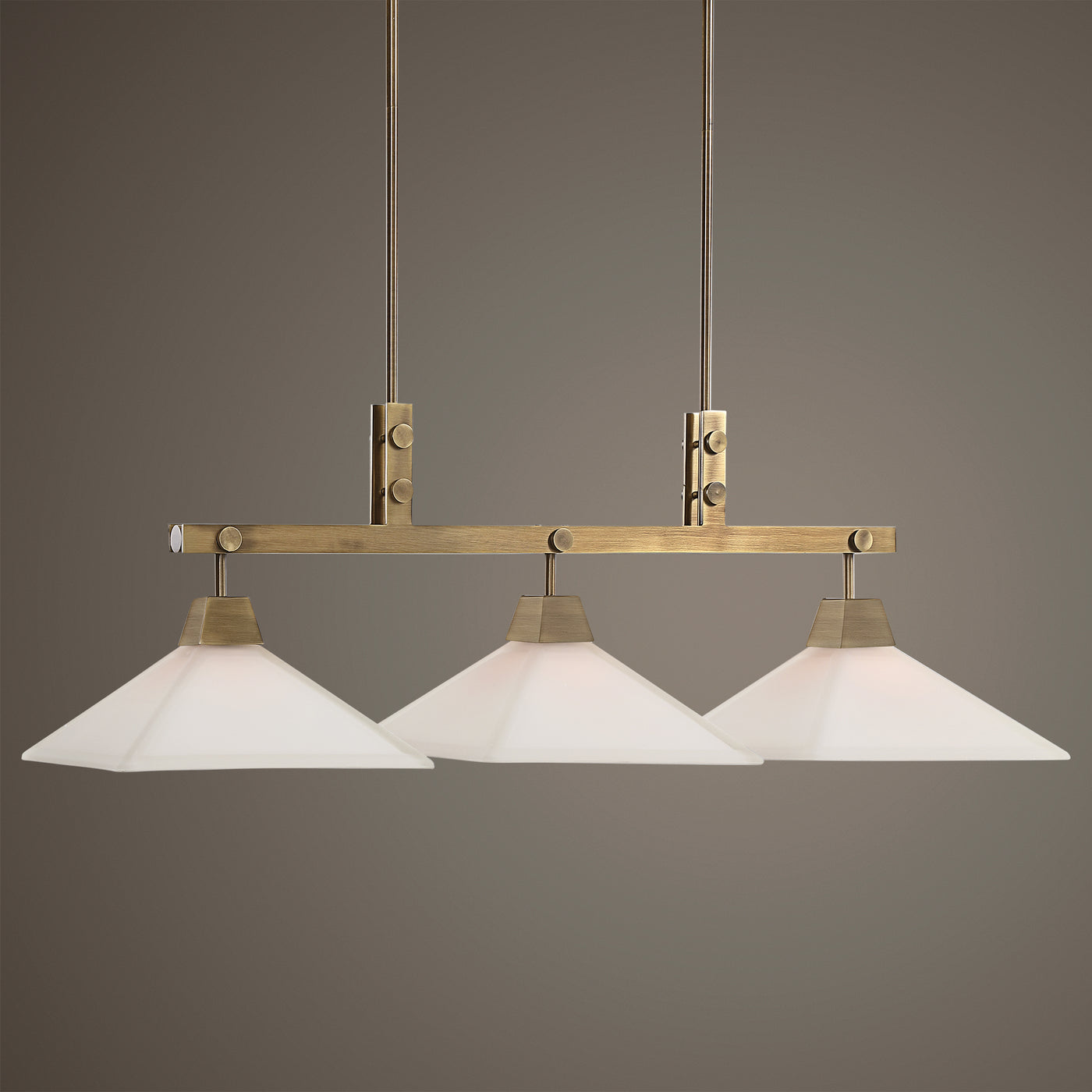 Enriched Industrial Style With A Hint Of Craftsman Lines Bring Together This Elegant Linear Chandelier Enhanced With An Ag...