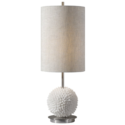 This Decorative Sphere Is Handcrafted With Faux Seashells, Accented With Brushed Nickel Plated Details. The Round Hardback...