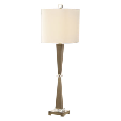 This Sleek Design Features Tapered Steel Columns, Finished In Plated, Lightly Antiqued Brushed Brass, Accented With Thick ...